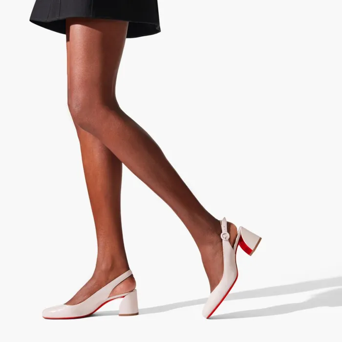 Women So Jane Sling 55 Mm Pumps 8211 Patent Leather 8211 Leche Beige Christian Louboutin Pumps