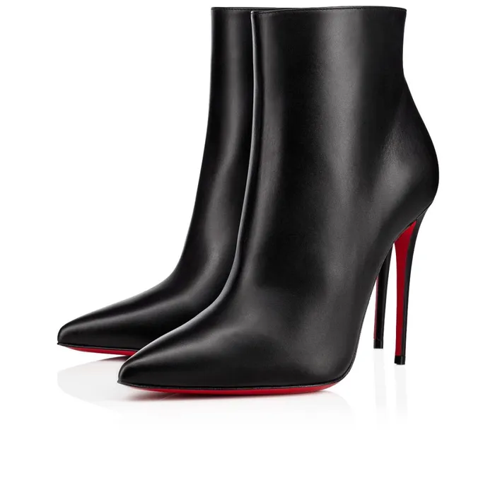 Women So Kate Booty 100 Mm Low Boots 8211 Calf Leather 8211 Black Black Christian Louboutin Ankle Boots Women So Kate Booty 100 Mm Low Boots 8211 Calf Leather 8211 Black Black Christian Louboutin Ankle Boots