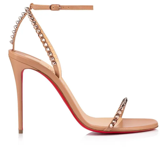 Women So Me 100 Mm Sandals 8211 Leather 8211 Nude Nude Christian Louboutin Sandals and Slides