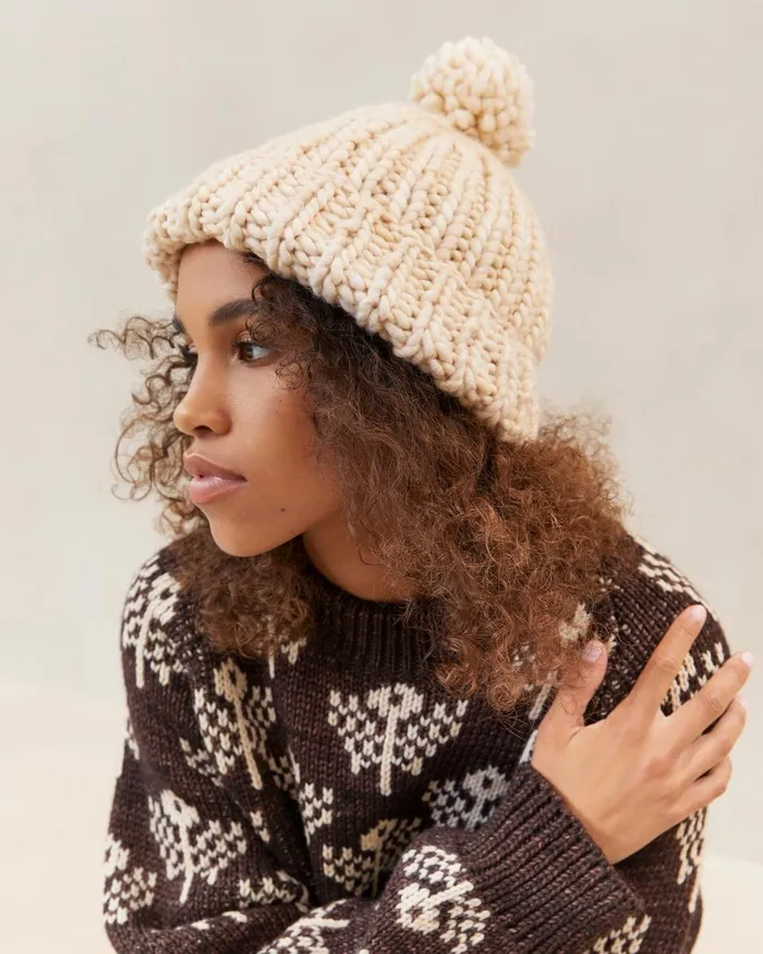Women Soft Accessories Loeffler Randall Ava Cream Knit Pompom Hat L Soft Accessories L Accessories Women Soft Accessories Loeffler Randall Ava Cream Knit Pompom Hat L Soft Accessories L Accessories