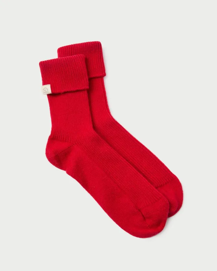 Women Soft Accessories Loeffler Randall Irene Red Cashmere Socks