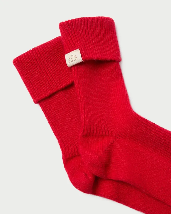 Women Soft Accessories Loeffler Randall Irene Red Cashmere Socks Women Soft Accessories Loeffler Randall Irene Red Cashmere Socks