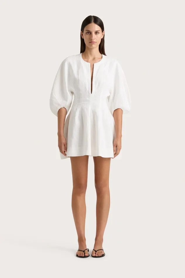 Women Soleil Mini Dress White Faithfull The Brand Dresses