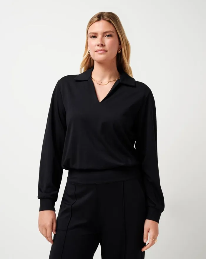 Women SPA DAY FRIDAY PONTE TOP Black TravisMathew Shirts and Tops