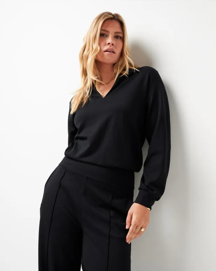 Women SPA DAY FRIDAY PONTE TOP Black TravisMathew Shirts and Tops
