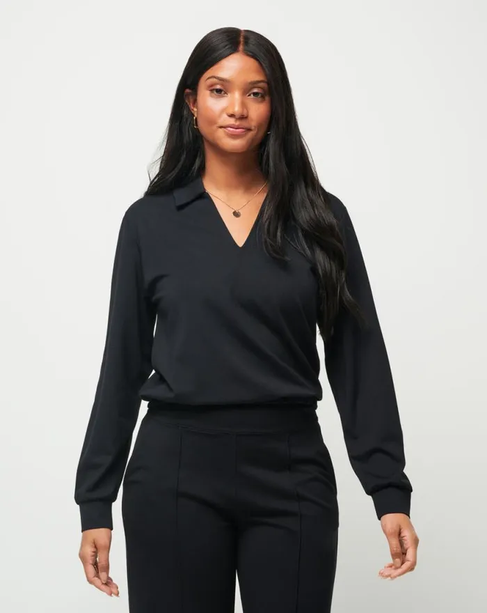 Women SPA DAY FRIDAY PONTE TOP Black TravisMathew Shirts and Tops