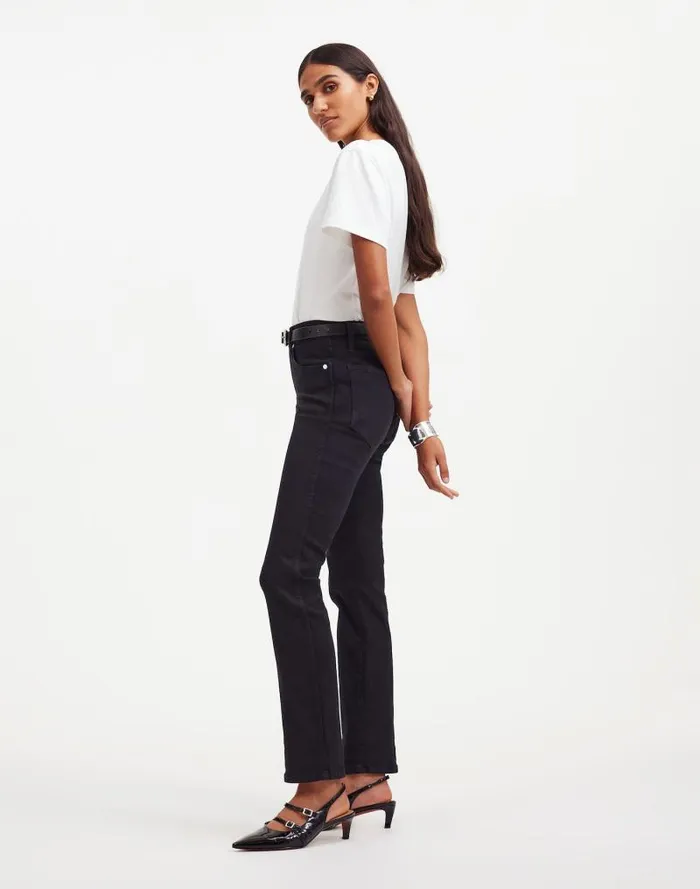 Women Stovepipe Jeans Black Rinse Wash Madewell Jeans
