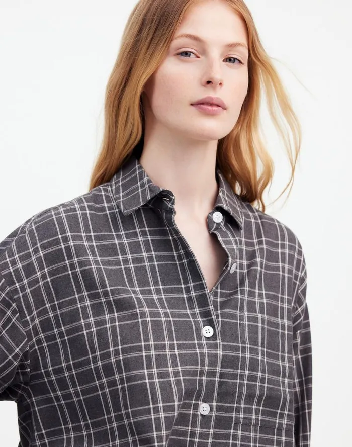 Women StraightHem Shirt Hthr Medium Grey Madewell Tops and Shirts
