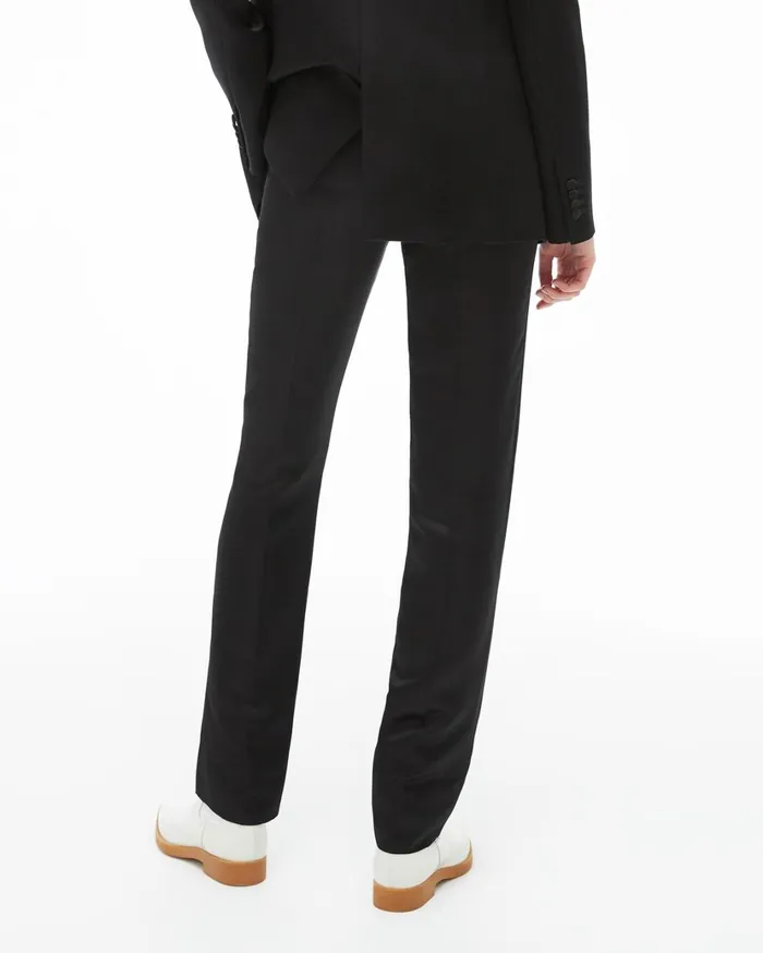 Women Straight Leg Satin Pant Black Helmut Lang Pants