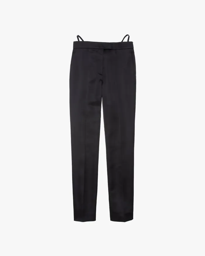 Women Straight Leg Satin Pant Black Helmut Lang Pants