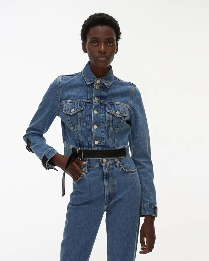 Women Strap Trucker Hi Contrast Helmut Lang Jackets