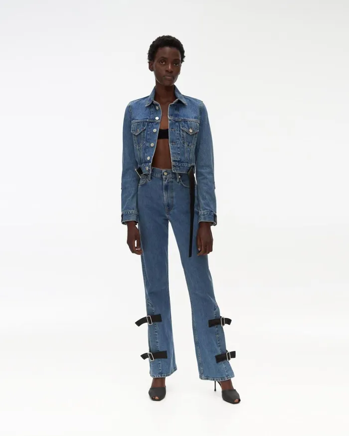 Women Strap Trucker Hi Contrast Helmut Lang Jackets
