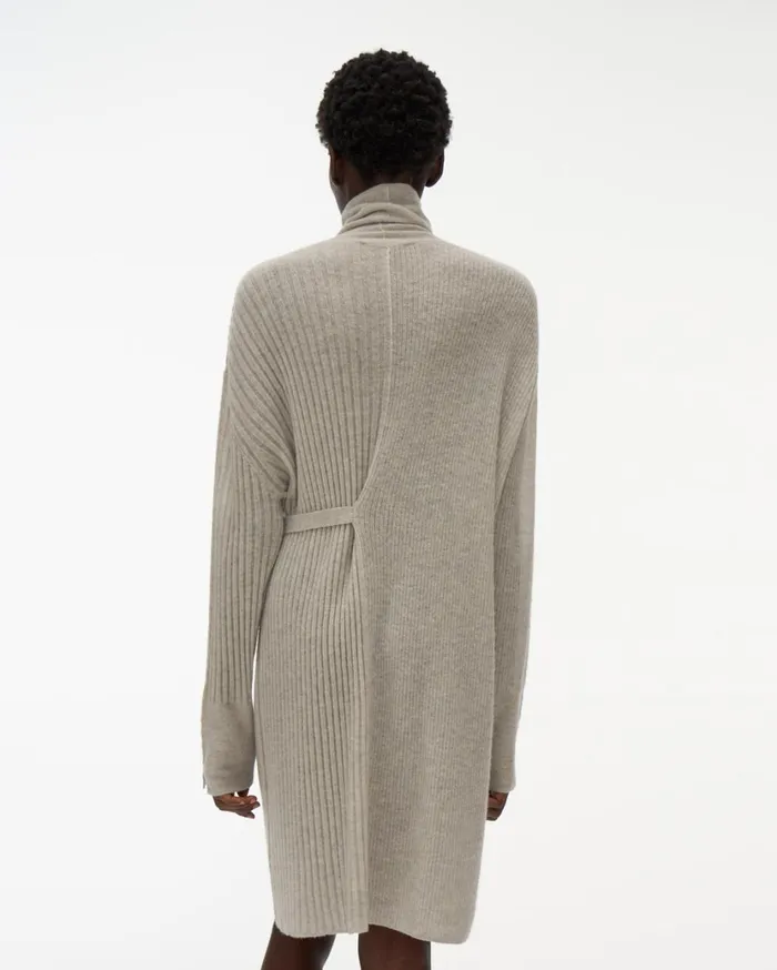 Women Strap Turtleneck Sweater Dress Silver Mist Helmut Lang Dresses