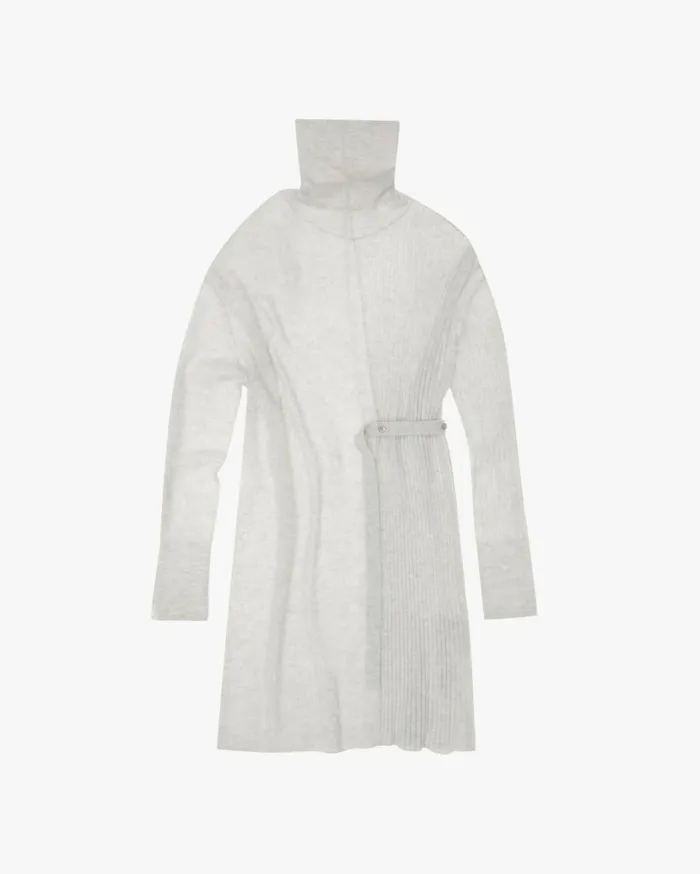 Women Strap Turtleneck Sweater Dress Silver Mist Helmut Lang Dresses