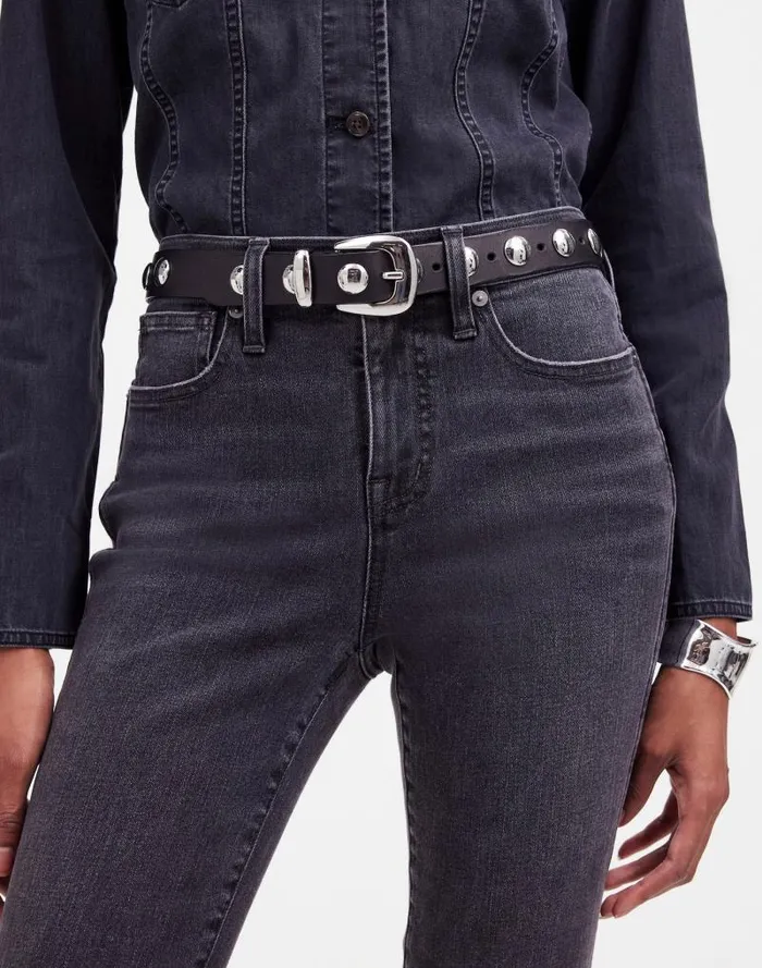 Women Studded Western Belt True Black Multi Madewell Belts