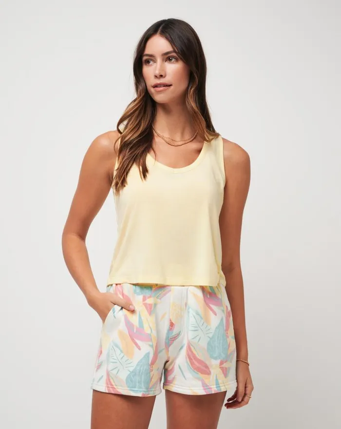 Women SUN SHIMMER TISSUE TANK Heather Pale Banana TravisMathew Tees