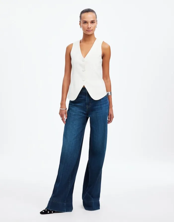 Women SuperwideLeg Jeans Softdrape Denim Edition Ellsworth Wash Madewell Jeans