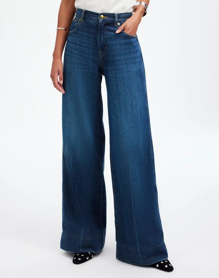 Women SuperwideLeg Jeans Softdrape Denim Edition Ellsworth Wash Madewell Jeans