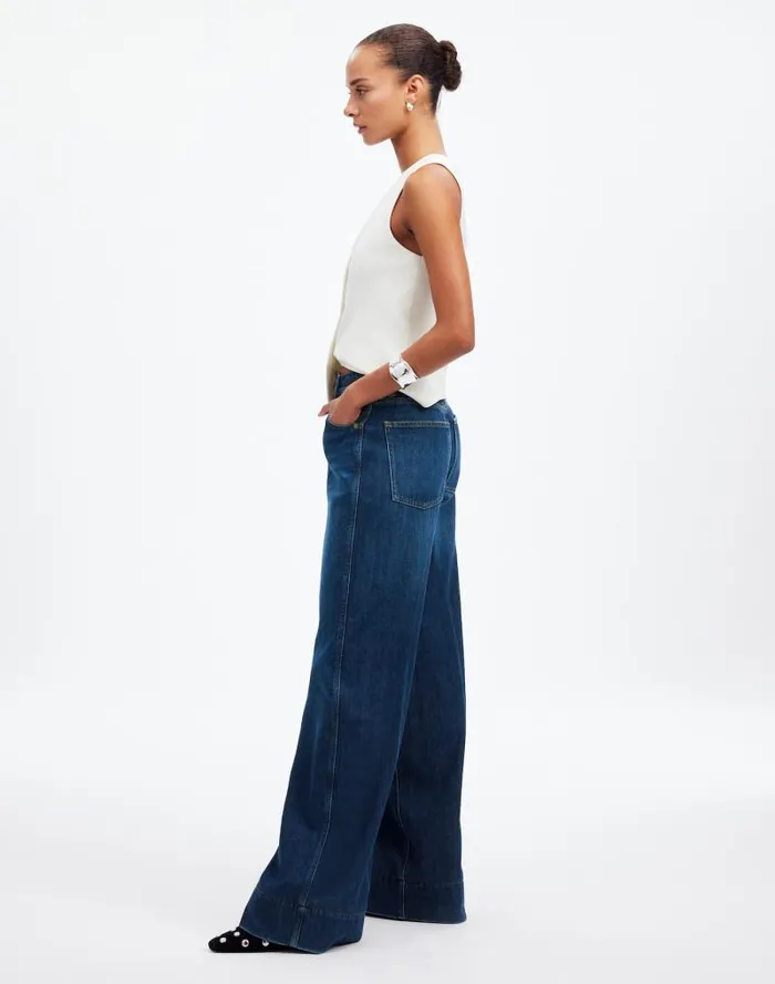 Women SuperwideLeg Jeans Softdrape Denim Edition Ellsworth Wash Madewell Jeans