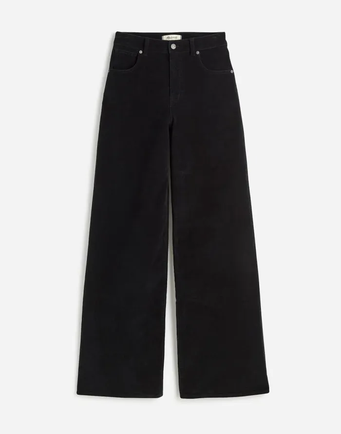 Women SuperwideLeg Pants In Corduroy True Black Madewell Pants