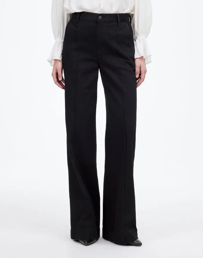 Women SuperwideLeg Trouser Jeans Black Rinse Wash Madewell Jeans