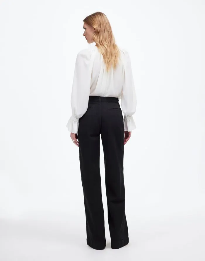 Women SuperwideLeg Trouser Jeans Black Rinse Wash Madewell Jeans
