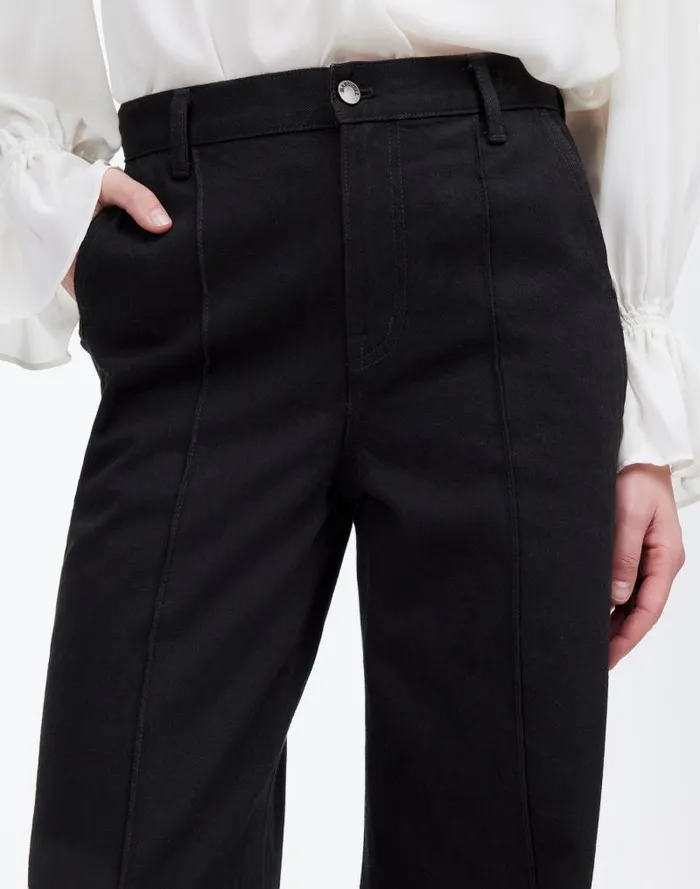 Women SuperwideLeg Trouser Jeans Black Rinse Wash Madewell Jeans