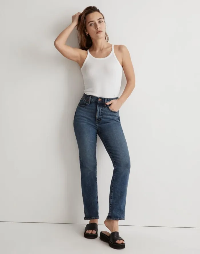 Women Supima Rib 03990s Tank Eyelet White Madewell Tees