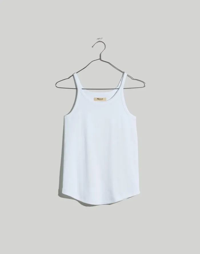 Women Supima Rib 03990s Tank Eyelet White Madewell Tees