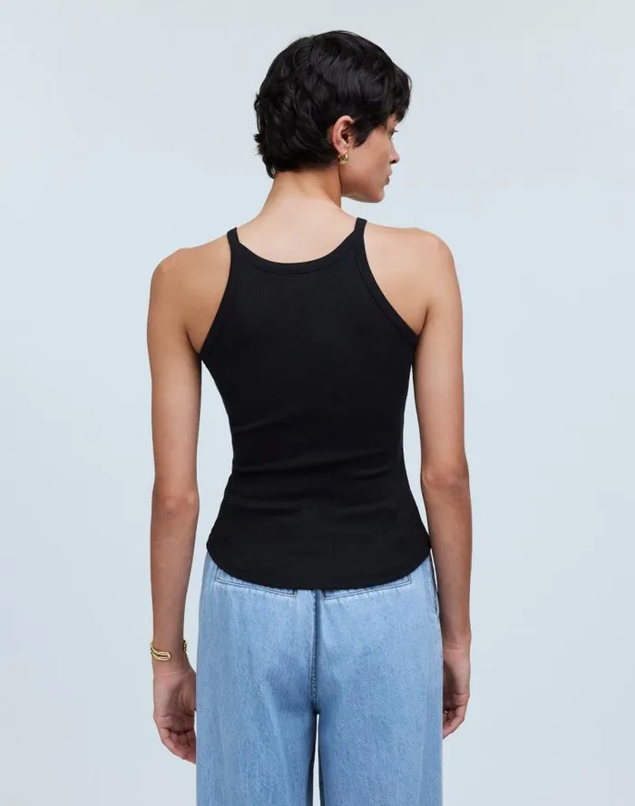 Women Supima Rib 03990s Tank True Black Madewell Tees