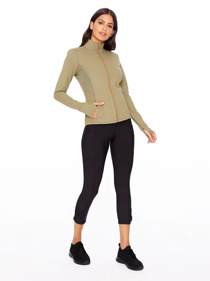 Women Sweaters Jessica Simpson Contour Jacket Deep Lichen Green Deep Lichen Green