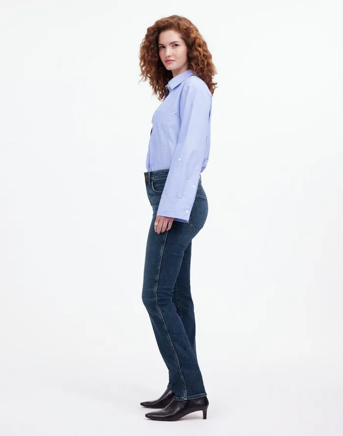 Women Tall Curvy MidRise Stovepipe Jeans In Deming Wash Deming Wash Madewell Jeans