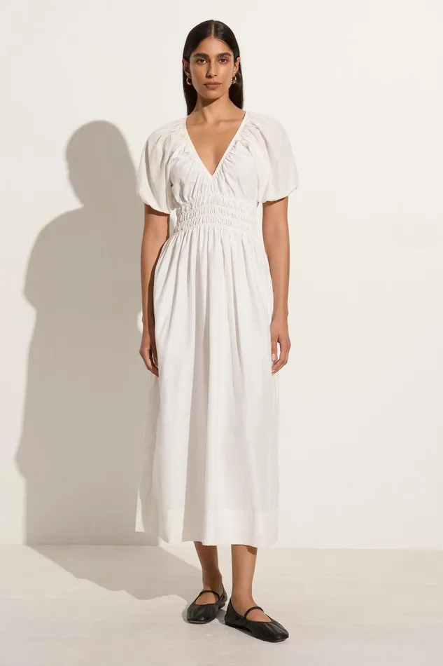 Women Teatro Midi Dress White Faithfull The Brand Dresses
