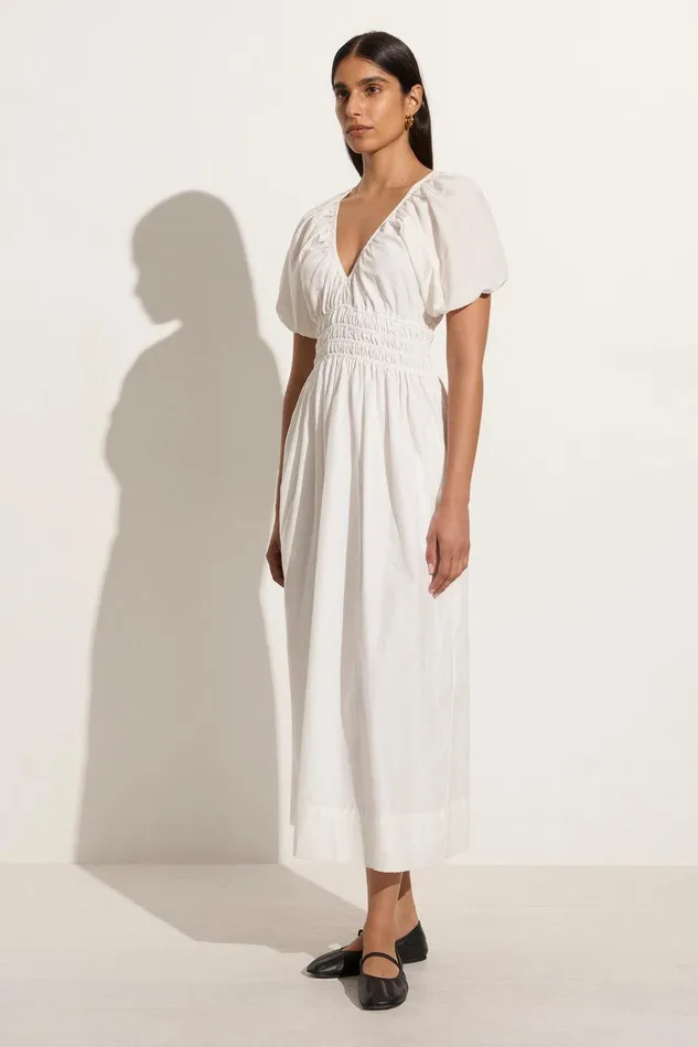 Women Teatro Midi Dress White Faithfull The Brand Dresses Women Teatro Midi Dress White Faithfull The Brand Dresses