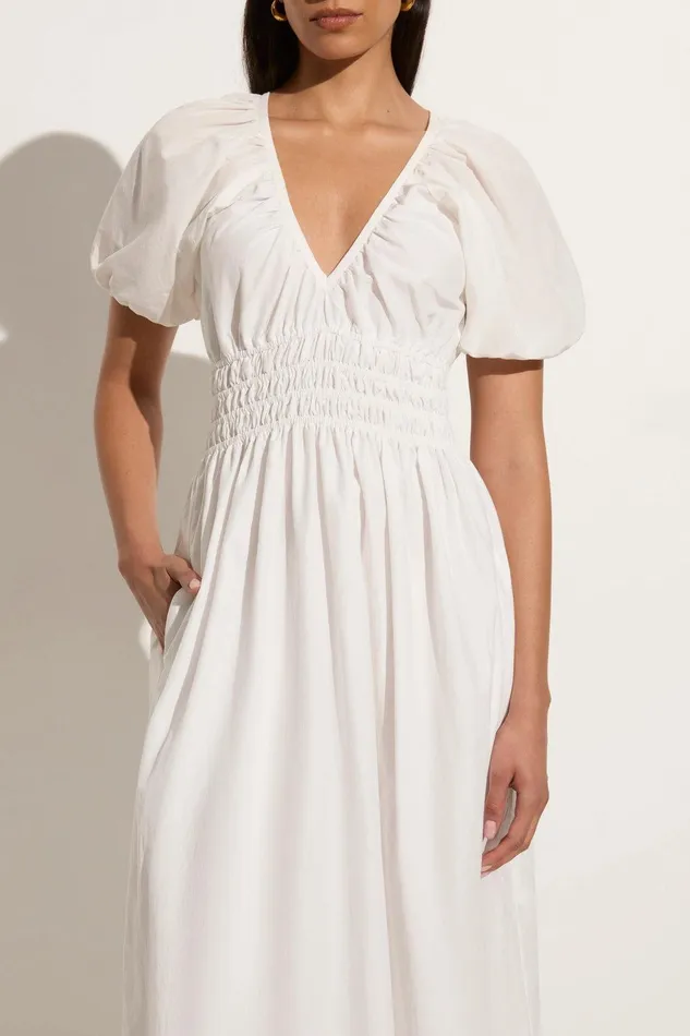 Women Teatro Midi Dress White Faithfull The Brand Dresses Women Teatro Midi Dress White Faithfull The Brand Dresses