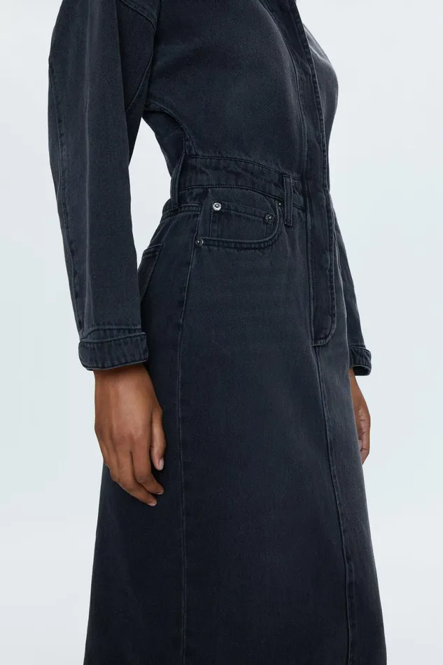Women Tess Denim Midi Dress 8211 Coupe Pistola Denim Dresses