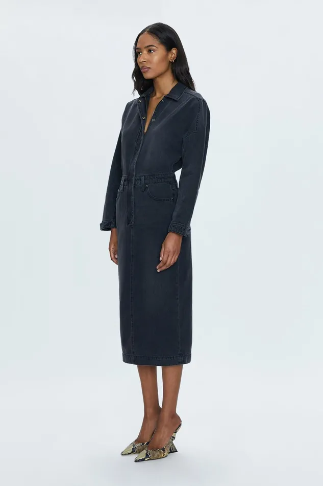 Women Tess Denim Midi Dress 8211 Coupe Pistola Denim Dresses
