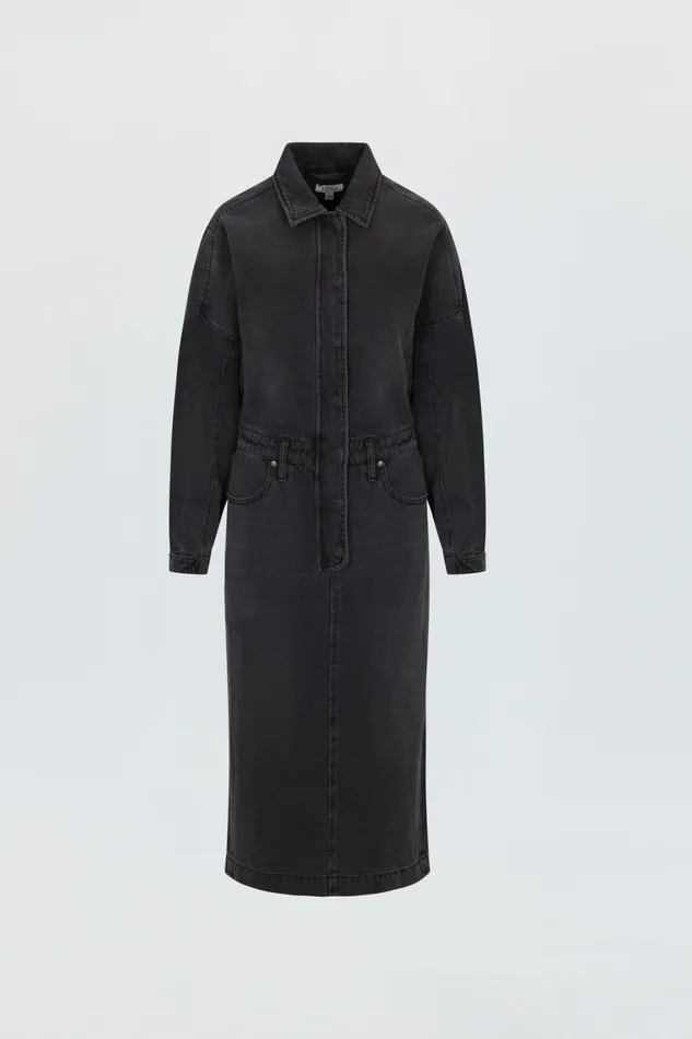 Women Tess Denim Midi Dress 8211 Coupe Pistola Denim Dresses