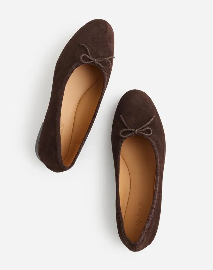 Women The April Ballet Flat Dark Carob Madewell Flats and Loafers