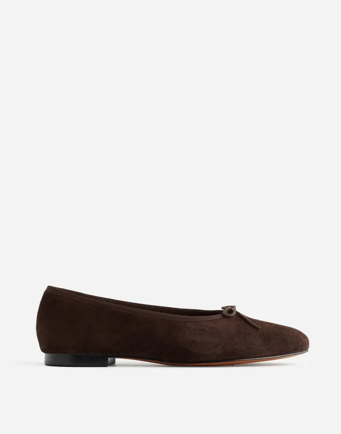 Women The April Ballet Flat Dark Carob Madewell Flats and Loafers