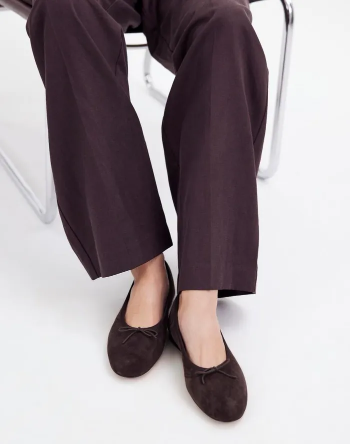 Women The April Ballet Flat Dark Carob Madewell Flats and Loafers