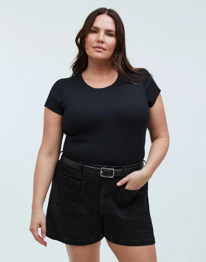 Women The Curvy Denim Emmett Short Patch Pocket Edition Sendhurst Wash Madewell Shorts Women The Curvy Denim Emmett Short Patch Pocket Edition Sendhurst Wash Madewell Shorts