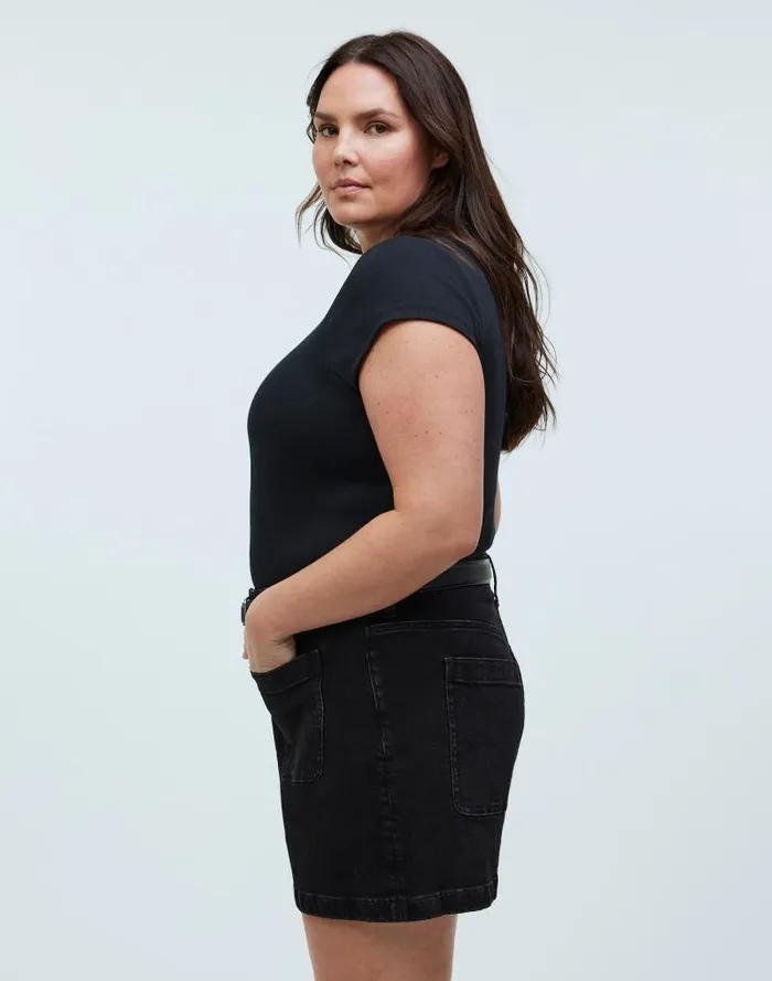 Women The Curvy Denim Emmett Short Patch Pocket Edition Sendhurst Wash Madewell Shorts