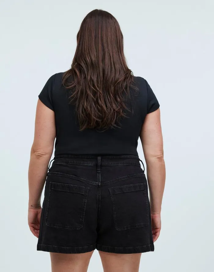 Women The Curvy Denim Emmett Short Patch Pocket Edition Sendhurst Wash Madewell Shorts