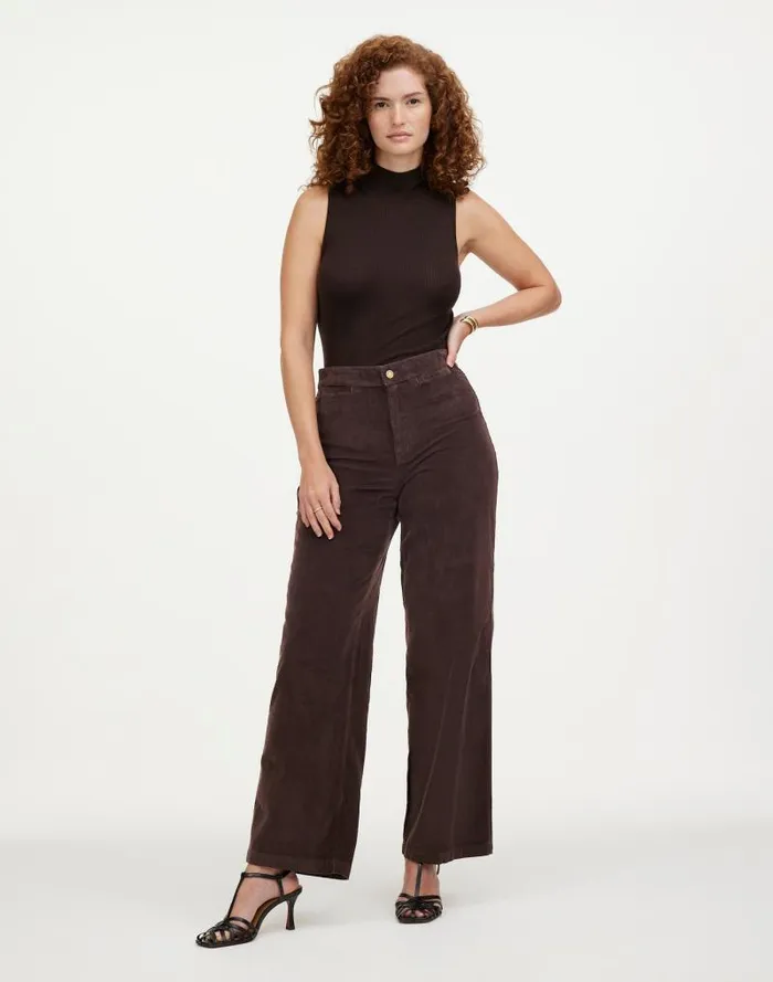 Women The Curvy Emmett WideLeg Pant In Corduroy Welt Pocket Edition Dark Carob Madewell Pants Women The Curvy Emmett WideLeg Pant In Corduroy Welt Pocket Edition Dark Carob Madewell Pants