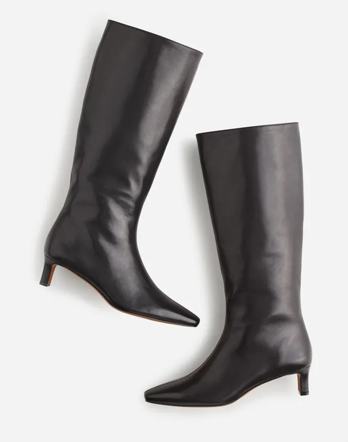 Women The Dimes KittenHeel Knee Boot True Black Madewell Boots