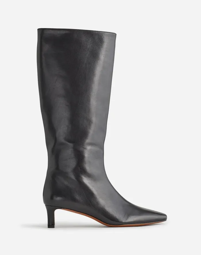 Women The Dimes KittenHeel Knee Boot True Black Madewell Boots