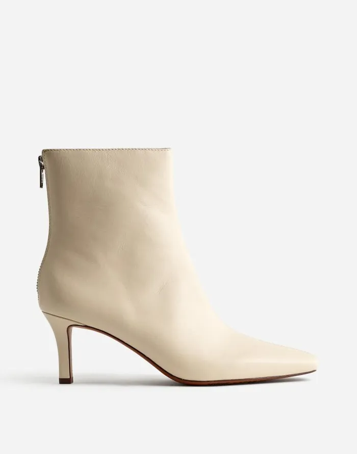 Women The Dimes StilettoHeel Ankle Boot Ecru Madewell Boots