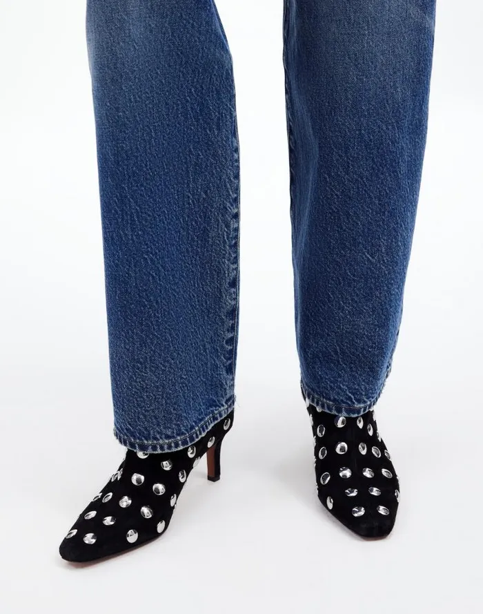 Women The Dimes StilettoHeel Ankle Boot True Black Multi Madewell Boots