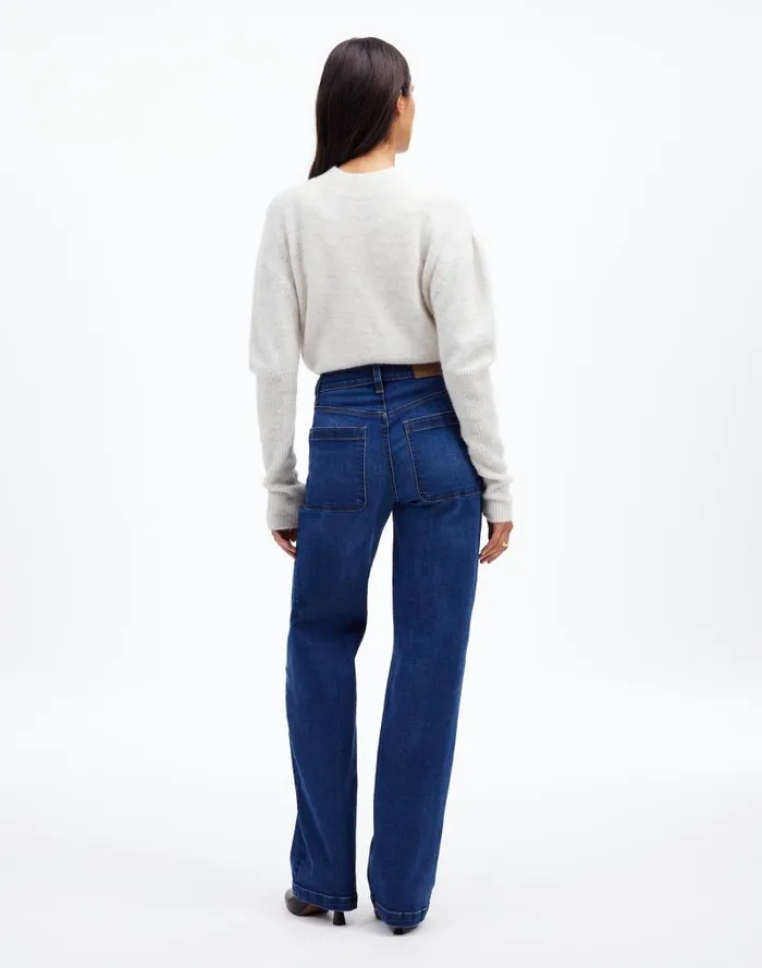 Women The Emmett WideLeg Full Length Jean Patch Pocket Edition Allentown Wash Madewell Jeans